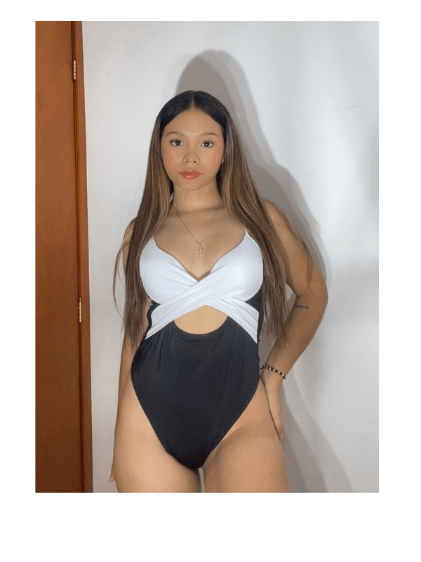 BIKINI ENTERIZO NEGRO CON BLANCO REF. 138