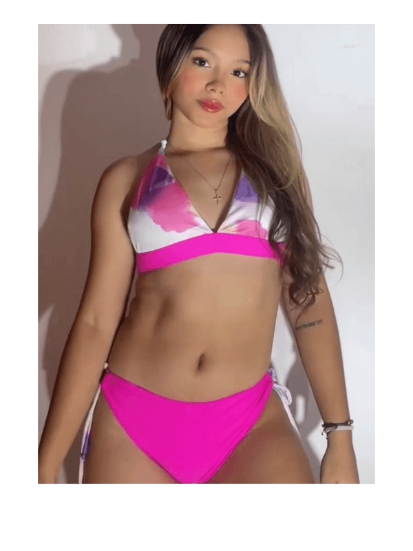 BIKINI DOS PIEZAS FUCSIA BLANCO REF. 41