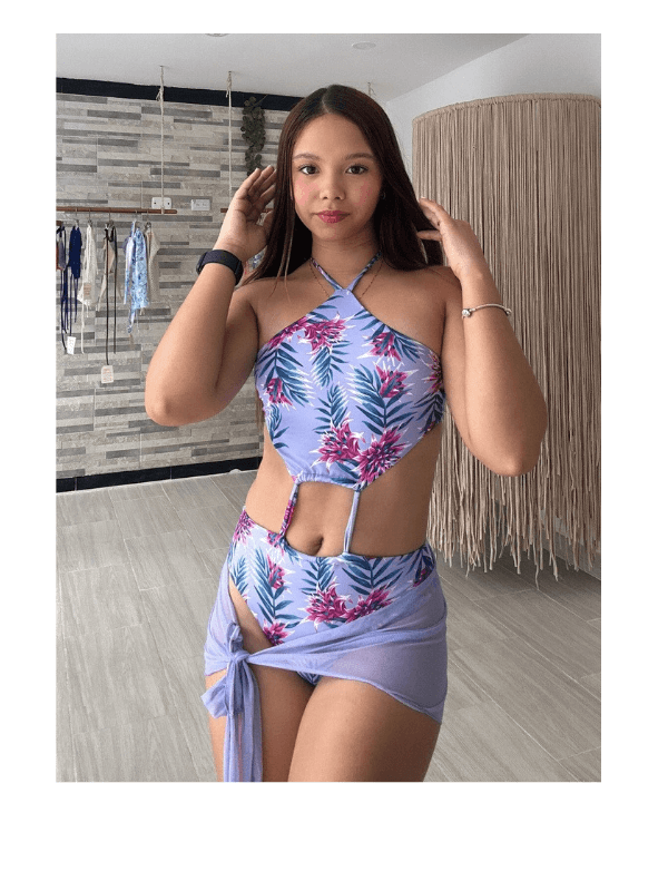 SET BIKINI LILA FLORAL REF. 155