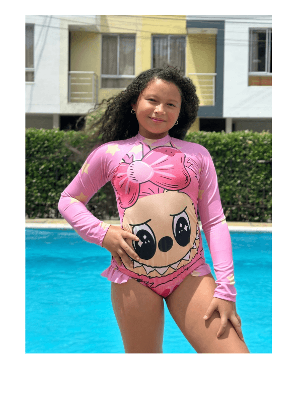 BIKINI ENTERIZO GIRLS' COLLECTION PINK REF. 291